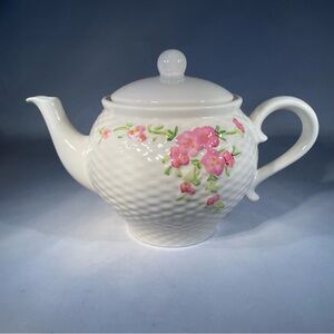 Telefora 1985 Teapot With Pink & Green Floral Design